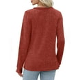 thumbnail image 4 of PUMISAS Pullover Sweaters For Women Casual And Loose V-Neck Solid Color Going Out Shirt Long Sleeve Tunic Blouses, 4 of 6