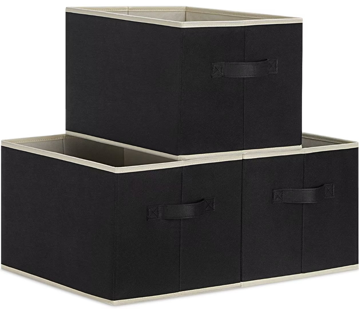 LHZK Large Fabric Storage Bins, Foldable Fabric Storage Baskets for