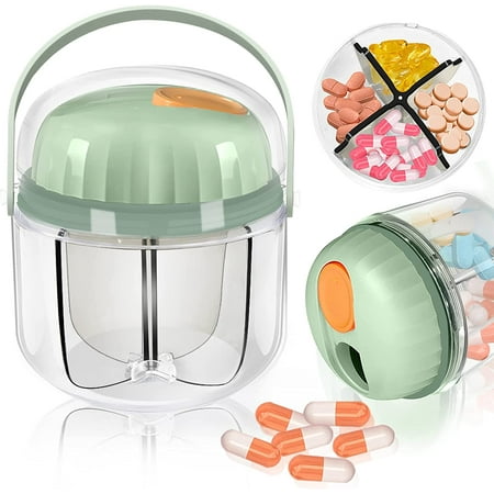 Beige Grand Pilulier De Voyage, Organiseur De Médicaments à Grand