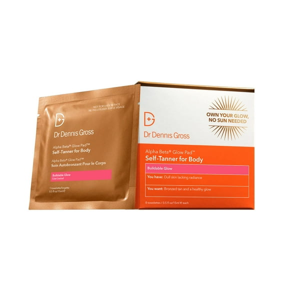 Autobronceador Dr. Dennis Gross Glow Pad Body, 8 toallitas