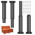 thumbnail image 2 of 4pcs Metal Adjustable Furniture Legs 7-12 inch, Bed Replacement Support Leg Adjustable Height Cabinet Legs Couch Legs for Bed Frame/Sofa/Dresser/Chair/Table, 2 of 7