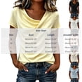 thumbnail image 2 of LEKWK Summer Tops for Women Cowl Neck Short Sleeve Dressy Shirts Lightweight Loose Fit Solid Soft T-Shirt Fashion Casual Vacation Travel Outfits, 2 of 4