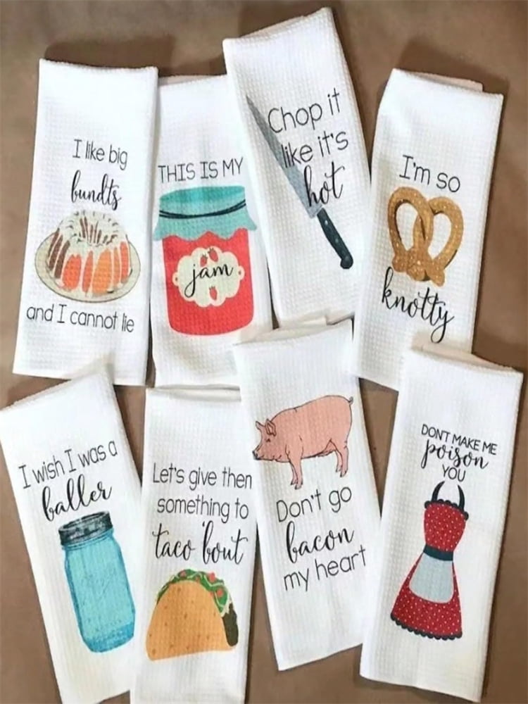 10 Pack Sublimation Blank White Towels Waffle Weave Kitchen Towels Blanks Microfiber Dish Drying Towel for DIY Heat Transfer 16x24 Inch