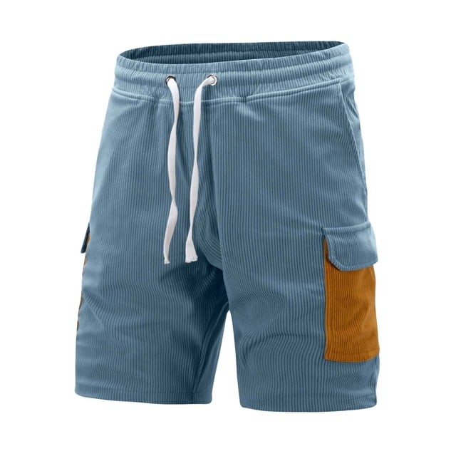 Xdzjlr Shorts de Sport pour Hommes, Été Travail Poche Rétro Doux Shorts Décontractés Coupe Décontractée