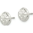 thumbnail image 2 of Sterling Silver Polished D/C Textured Post Earrings (9.6 X 9.6) Made In India qe15997, 2 of 5