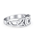 thumbnail image 2 of Celtic Moon Triquetra Knot Ring Band Round 925 Sterling Silver Size 10, 2 of 6