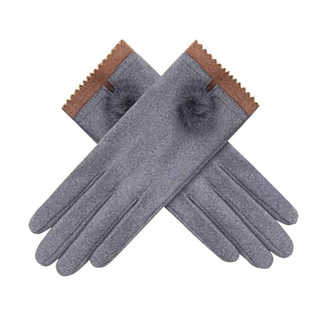 

Dadaria Winter Gloves Women Winter Outdoor Plus Velvet Thicken Keep Warm Casual Windproof Gloves Gray Women