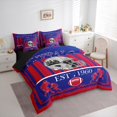 thumbnail image 3 of Homewish Rugby Sport Lovers 7pcs Bedding Comforter Set,Buffalo City Silhouette Queen Bedding Sets,Red Blue Queen Sheet Sets For Boy,Microfiber Bedroom Decor Reversible, 3 of 8
