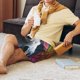 thumbnail image 5 of Balery Colorful Haired White Horse Pantalones cortos de pijama de punto de algodón para hombre con cinturilla y bolsillos-Medium, 5 of 6