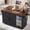 Black, variant on Mintazer 72" Farmhouse Rolling Kitchen Island with 2 Mini Fridge Space & Drop Leaf Countertop and Power Outlet, Bar Storage Cabinet with 4 Drawers & Barn Doors for Kitchen Dining Room, White & Walnut