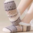 thumbnail image 5 of Voska Slipper Socks with Grips, Fuzzy Warm Slipper Socks for Women Men, Super Warm Anti Slip Floor Socks for Cozy Home Living Khaki One Size, 5 of 8