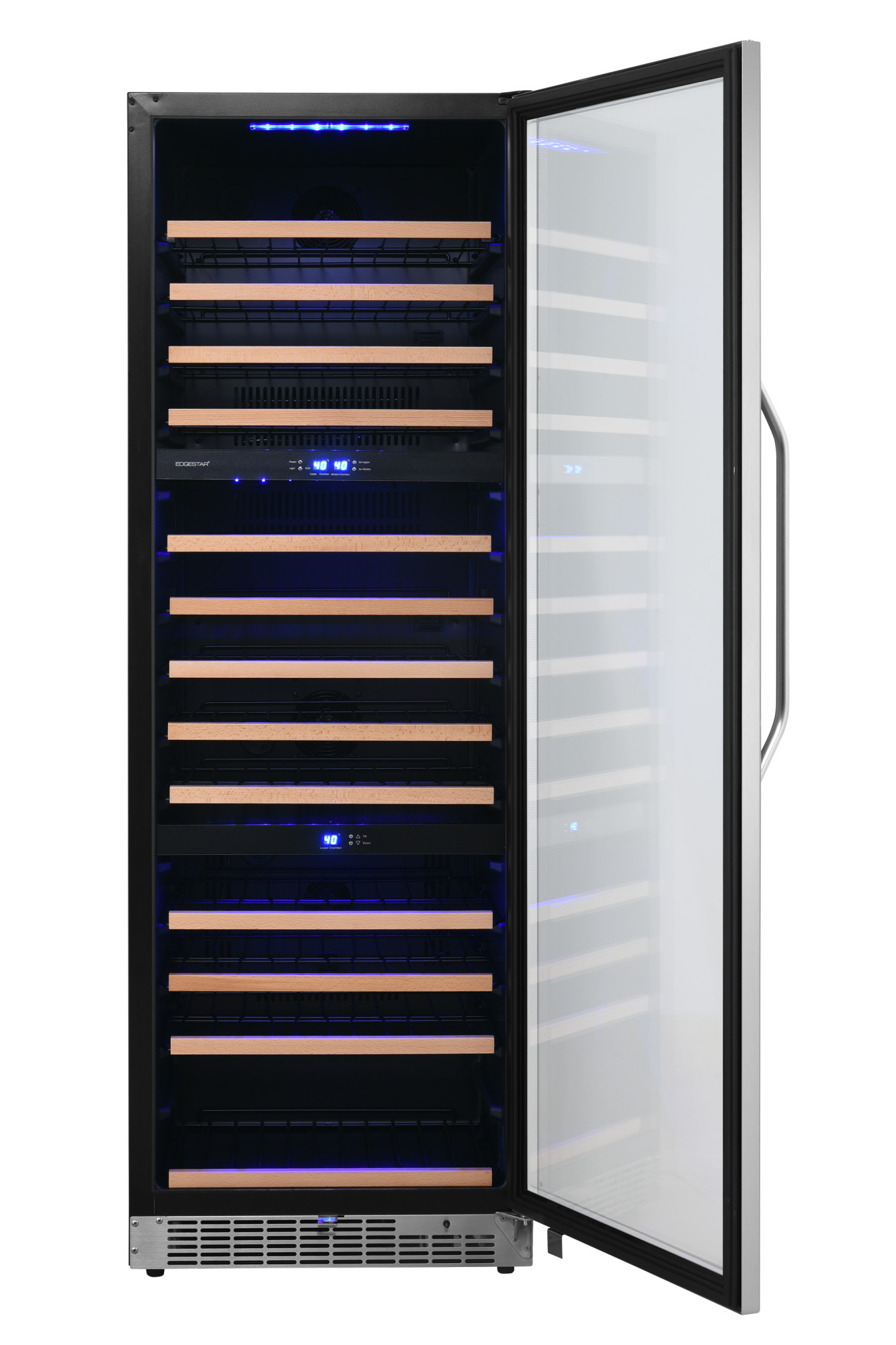 Edgestar Cwr1432tz 24" Wide 131 Bottle Capacity Built-In Triple Zone Wine Cooler -