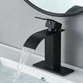 thumbnail image 2 of Matte Black Bathroom Counter Top Basin Sink Faucet Waterfall with Cover, 2 of 9