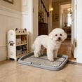 thumbnail image 4 of Dog Potty Tray For Small Medium Dogs With Removable Reseau Disclose Proof Base Plain Clean Pet Litter Box Portable Dog Litter Box For Apartment Balcony Travel, 4 of 6