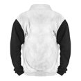 thumbnail image 3 of safuny Men's Color Block Retro Pullover Stand Collar Sweatshirts Casual Fleece Long Sleeve Sports Quarter Zipper Tops Fall Winter Loose Raglan Shirts Pockets Big&Tall White XXXXL, 3 of 3