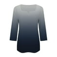 thumbnail image 5 of Yubnlvae Grey Womens 3/4 Length Sleeve Tunic Tops Casual V Neck Shirts Basic Tees Business Work Blouses Summer Fall 2025 Clothes, S, 5 of 7