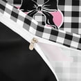 thumbnail image 4 of Catabedysis Black Gingham Print Duvet Cover Queen,Plaid Monogrammed R Design Queen Bedding For Girls,Black Reversible,3 Pieces,1 Duvet Cover and 2 Pillowcases, 4 of 6