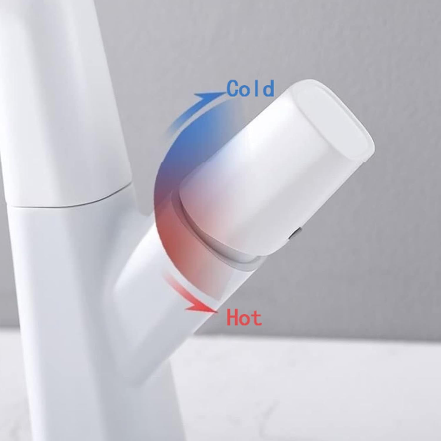 Bathroom Faucet with Pull Out Sprayer, Bathroom Sink Faucet Dual Function Basin Faucet, Single Hole Faucet for Bathroom Sink Brass, Bathroom Sink Faucet Single Handle,White