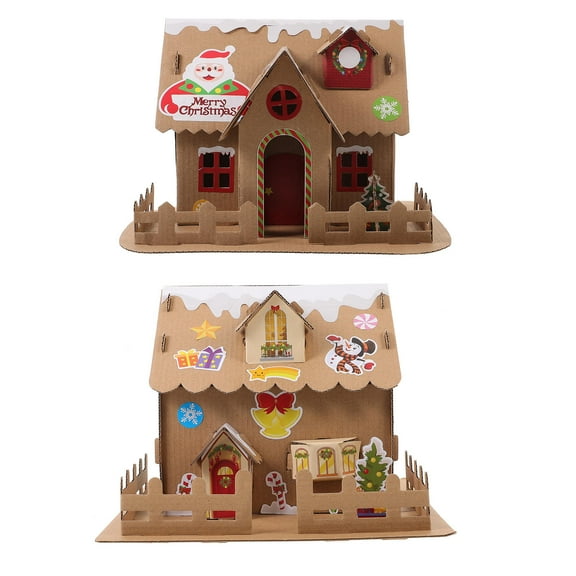 FONDOTIN Holiday Village Set Assorted Color 2Sets 18X0.3937X15X0.3937In Cardboard House Kit