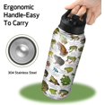 thumbnail image 3 of Frog-Themed Water Bottle with Straw - 32 Oz Insulated Stainless Steel Tumbler - Leak Proof Lid, Perfect Gift for Women, Girls & Frog Lovers, 3 of 6