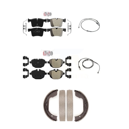AmeriBRAKES Front Rear Ceramic Disc Brake Pads and Wear Sensors Kit (5Pc) for Car 2011 BMW X3 xDrive28i KNW-100393