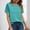 Mint Green, variant on ClodeEU Women's Crew Neck Short Sleeve T-Shirt,Casual Solid Color Top with Textured Mesh Sleeves Mint Green,Women's Plus L
