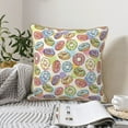 thumbnail image 4 of KLL Glazed Donuts Decorative Throw Pillow Covers Velvet Soft for Couch Sofa Bedroom Living Room Outdoor (No pillow core)- 16"x16", 4 of 5
