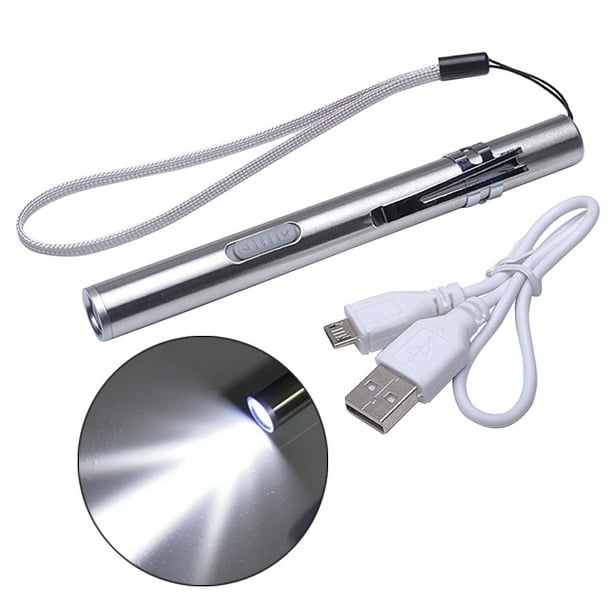 Pen Light Flashlight with USB Cable Rechargeable Small Bright Mini LED