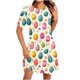 thumbnail image 1 of Vestido Corto para las Mujeres Cuello Redondo Manga Corta Impresa Suéter, Moda Casual Estilo Línea, 1 of 7