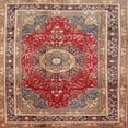thumbnail image 1 of Ahgly Company Machine Washable Indoor Square Traditional Fire Brick Red Area Rugs, 5' Square, 1 of 7