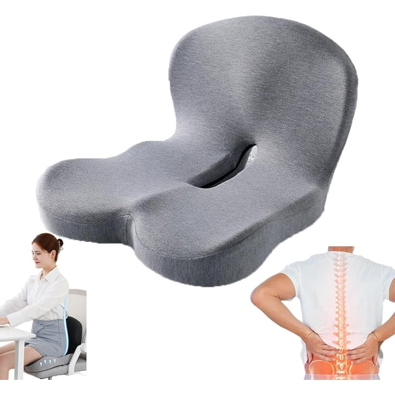2-in-1 Back and Seat Cushion with Lumbar Support, Ergonomic Memory Foam Seat Cushion,Non Slip Breathable, No Flattening,for Office Chairs/Car/Long Trip/Desk Chair/Gaming