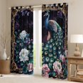 thumbnail image 2 of Castle Fairy Boys Girls Animal Peacock Curtains Pack of 2 (42x84 Each),Chic Floral Peony Curtains Blackout,Luxury Vintage Aesthetic Bedroom Curtains,Lightweight Room Decor, 2 of 6