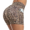 thumbnail image 6 of OUYISHANG Yoga Shorts for Women with Pockets, High Waisted Workout Volleyball Cheetah Shorts Yellow Leopard S, 6 of 6