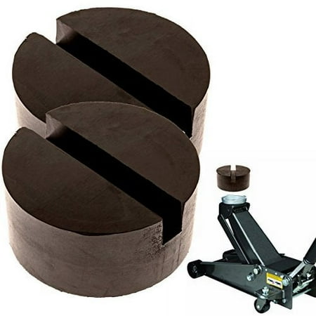 Mission Automotive 2-Pack of Rubber Jack Pads (Slotted Pucks) - Universal, Standard-Size Adapter - Frame Rail Protector Puck/Pad Keeps Pinch Weld, Paint and Metal Safe