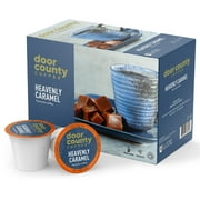 Door County Coffee, Single Serve Cups for Keurig Brewers, Heavenly Caramel Flavored Coffee, Medium Roast, Ground Coffee, 10 Count
