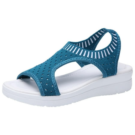 

Sandals Women New Fish Mouth Sandals Women S Large Size Flying Wedge Wedge Sports Women S Sandals Thick Sole Casual Sandals