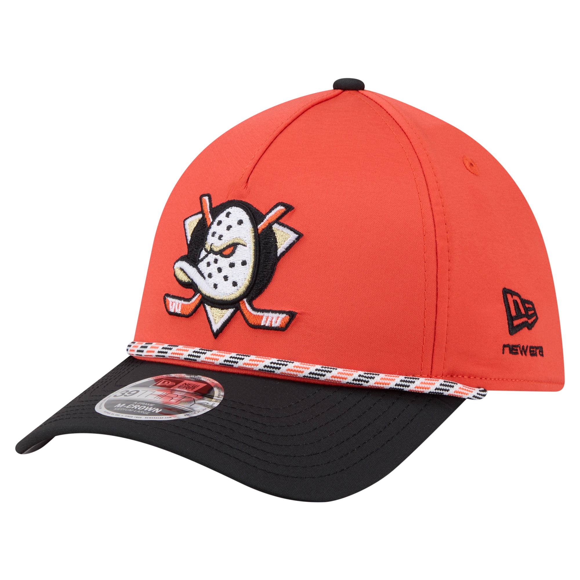 Men's New Era Orange/Black Anaheim Ducks 2-Tone Featherweight 39THIRTY A-Frame M-Crown Flex Hat