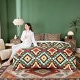 thumbnail image 4 of Erosebridal Orange Teal Aztec Bedding Comforter Set, Bohemia Geometric Full Bedding Set, Reversible 7-Piece, 4 of 6