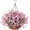 Pink, variant on Artificial Faux Hanging Plants Flowers Basket for Spring Outdoor Porch Decoration, Fake Silk Colorful Daisy Eucalyptus in Planter UV Resistant Look Real for Home Patio Balcony Yard