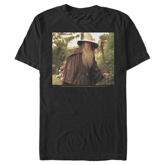 Men's The Lord of the Rings Fellowship of the Ring Travelling Gandalf  Graphic Tee Black Medium