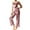 Pink, variant on HUJlwoi Sleeveless Pajama Sets for Women Silk Satin 2 Piece Soft Backless Camisole and Long Pants Sleepwear Matching Clothing
