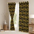thumbnail image 3 of Feelyou Gold Boho Damask Curtains Pack of 2 (42x84 Each), Gothic Bat Curtains Blackout, 3 of 6