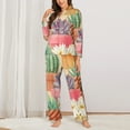 thumbnail image 2 of Naloa Succulent And Cactus Pajamas for Women Set, Womens Pajama Sets, Lounge Sets for Women, 2pjs for Women-Medium, 2 of 7