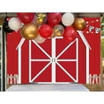 thumbnail image 2 of Red Barn Door Pretty Backdrop Wooden Barn Door Farmhouse Photography Rustic Farm Backdrop Country Scene Farm Party Decoration Photo Props for Party, 2 of 5