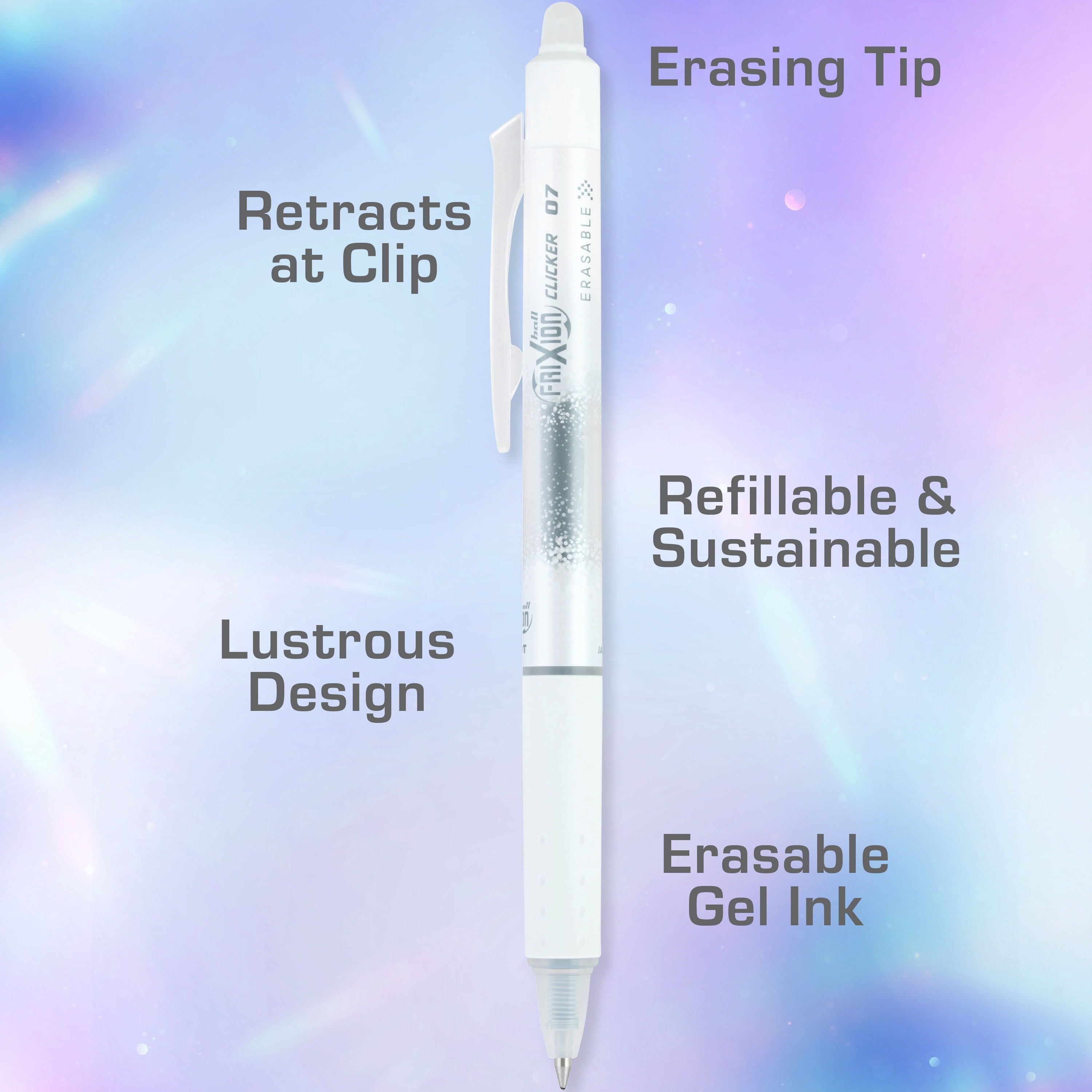 Pilot FriXion Aura Erasable Gel Ink Pens, Fine Point, 0.7mm, Assorted Ink 4 Count