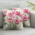 thumbnail image 3 of ARISTURING  Hello Love Pink Tulips Bicycle Throw Pillow Covers, Flowers Spring Mother's Day Cushion Case for Sofa Couch, 3 of 5