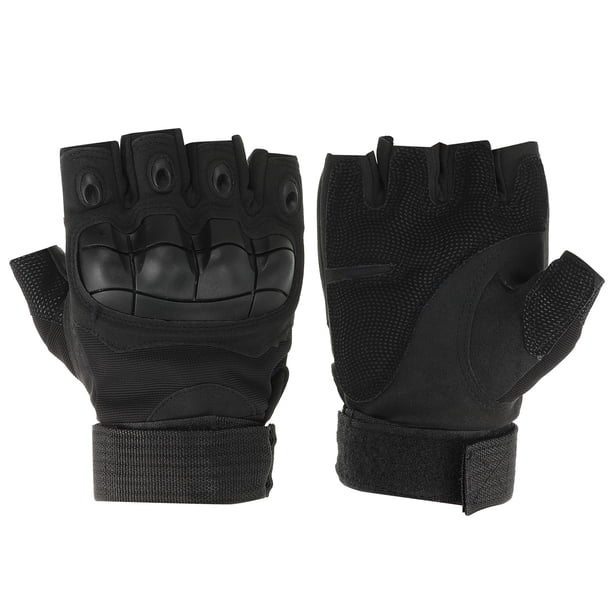 Guantes sin dedos para hombre Uxcell, guantes de medio dedo, guantes transpirables para entrenamiento, negros, XL