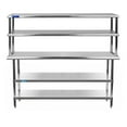 thumbnail image 3 of 30" x 72" Stainless Steel Work Table With Two Shelves | 18" Wide Double Tier Overshelf | Metal Kitchen Prep Table & Shelving Combo, 3 of 6