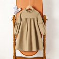 thumbnail image 4 of JFOPQVSM Toddler Kids Baby Girl Dress Long Sleeve Solid Color Casual Dresses Girls Fall Winter Outfit Clothes, 4 of 6