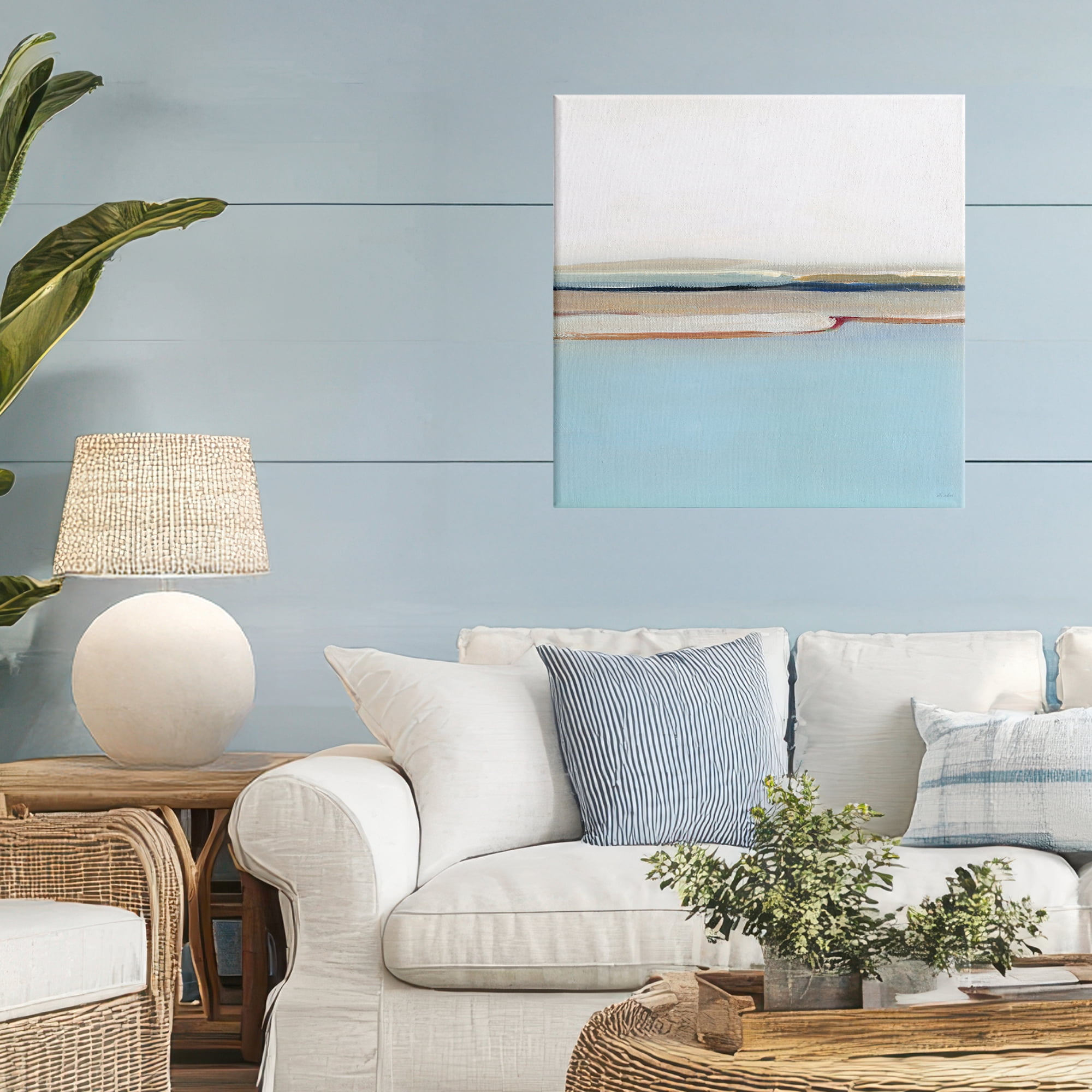 Stupell Industries Serene Minimal Shoreline at Dawn Canvas Wall Art, design by Sally Swatland